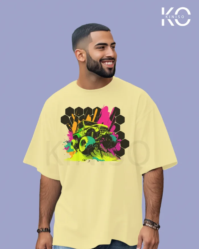 Car themed printed t-shirts with monster car design for men - Image 5